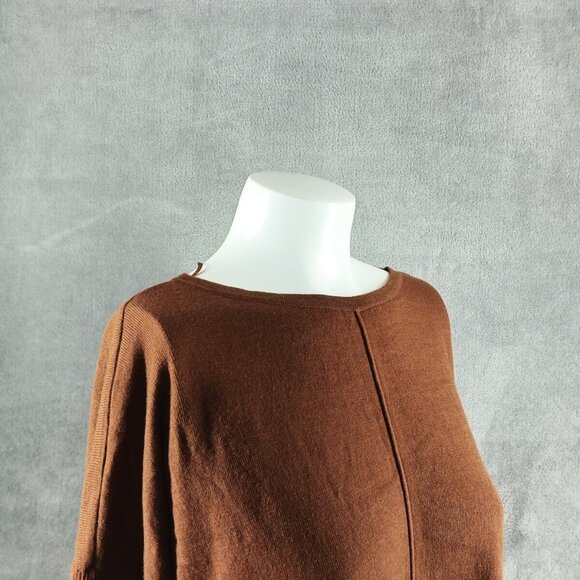 NWT STYLE&CO Basic Tunic Sweater MEDIUM(8-10) Brown Pullover Cotton French Seam - Picture 4 of 11